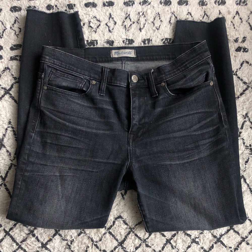 Madewell Black Distressed High Riser Skinny Jeans